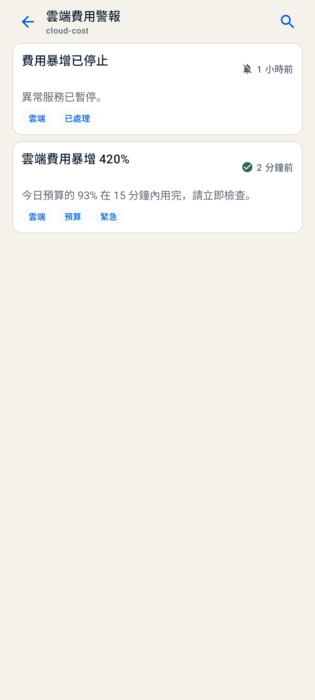 同一工作的完整訊息紀錄